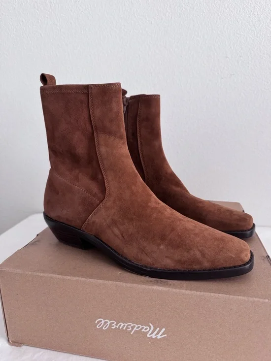 New Madewell The Idris Ankle Boot In Suede Size 9.5 - Picture 4 of 14